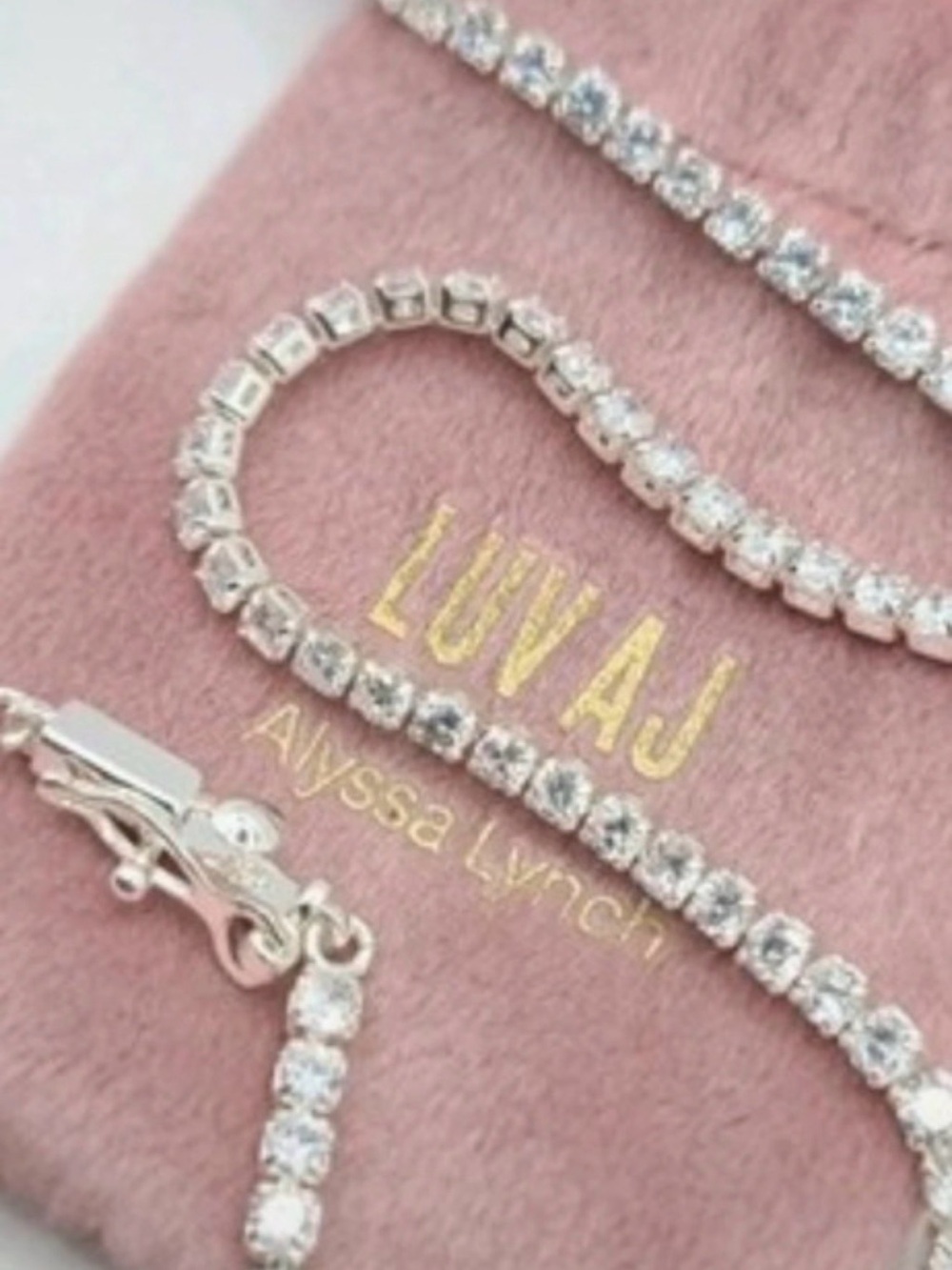 LUV AJ X Alyssa The Prong-Set Tennis Necklace in Silver 18”